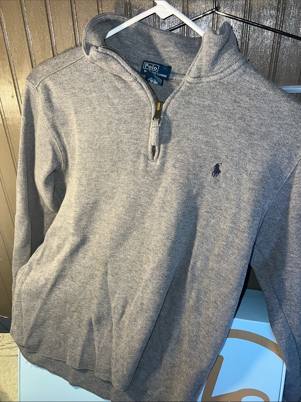 Ralph Lauren Polo Gray Sweater with half zip